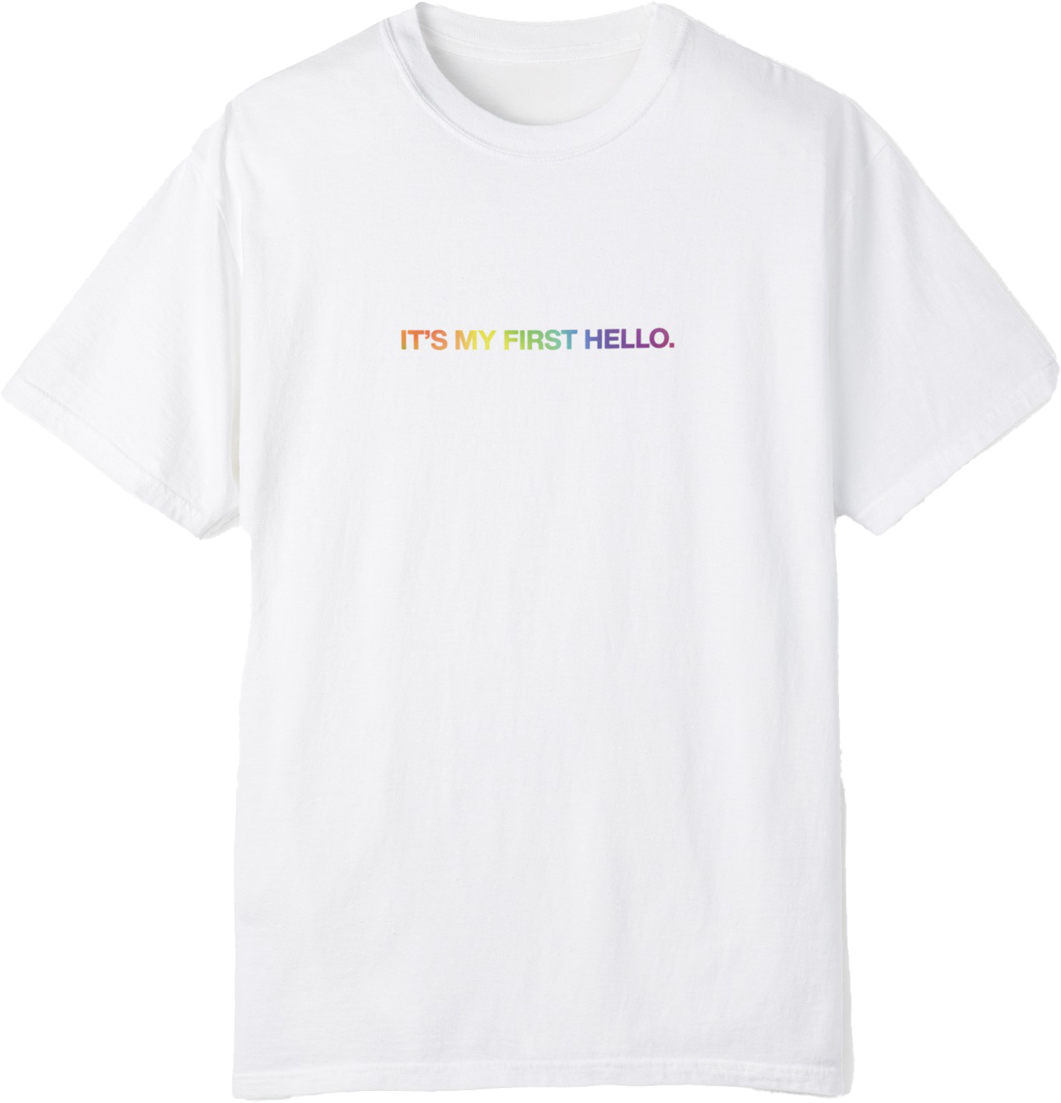 "IT'S MY FIRST HELLO." Pride T-Shirt